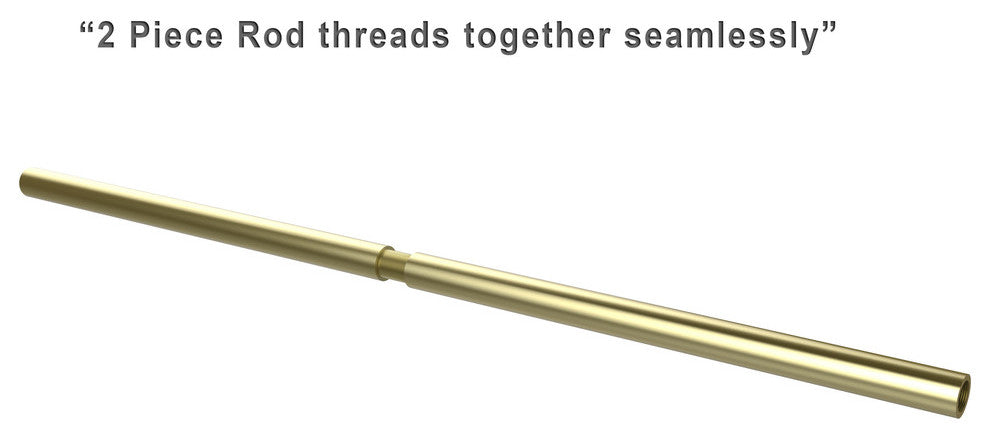60" Shower Curtain Rod, Satin Brass