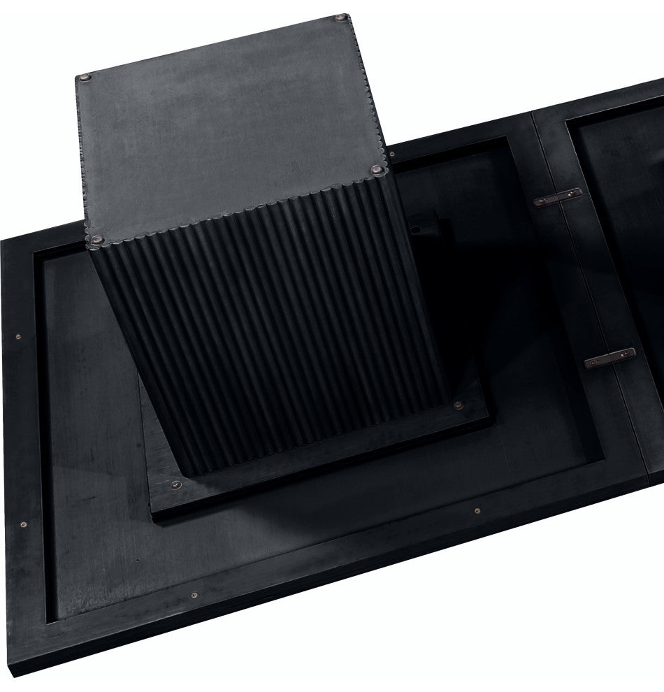 Belinda Beech Wood and Oak Veneer  Dining Table, Black, 54" W X 54" D, 1 Table