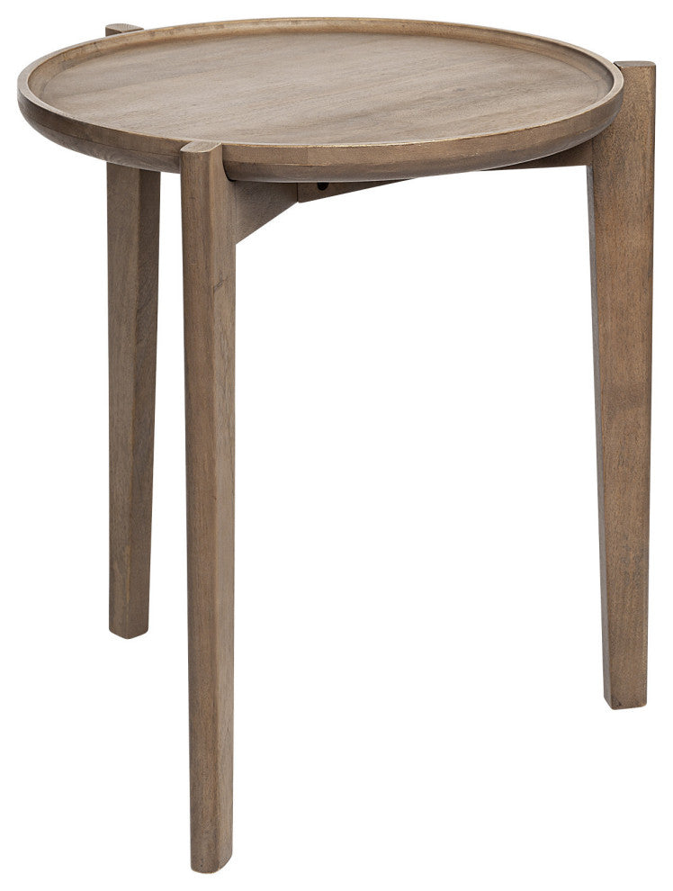 24" Brown Round End Table