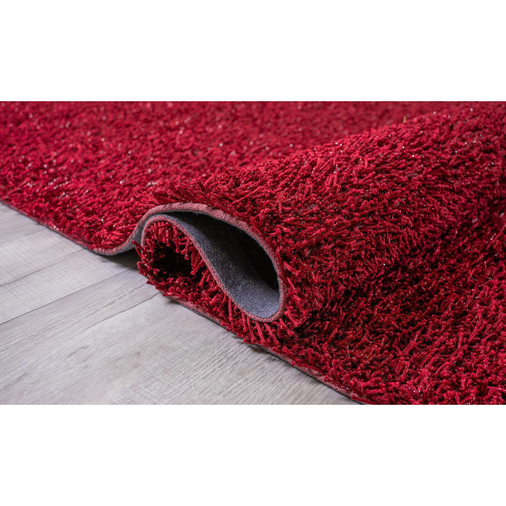2" x 8" Burgundy Contemporary Runner Rug