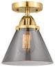 Large Cone Semi-Flush Mount, Satin Gold, Plated Smoke, Plated Smoke