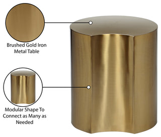 Dimple Iron End Table, Gold, 1-Piece: 16"Wx16"Dx18"H