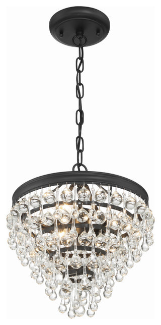 CRYSTORAMA Calypso 3 Light Matte Black Mini Chandelier