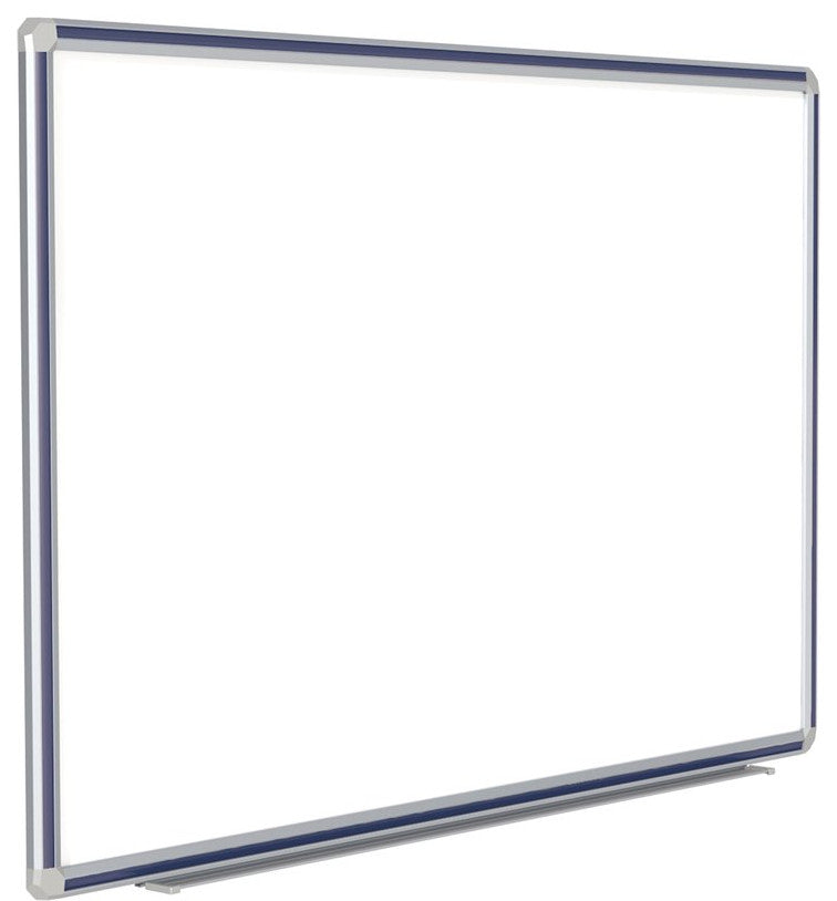 Ghent 48"x120" Aluminum Frame Ceramic Magnetic Whiteboard - Blue Trim