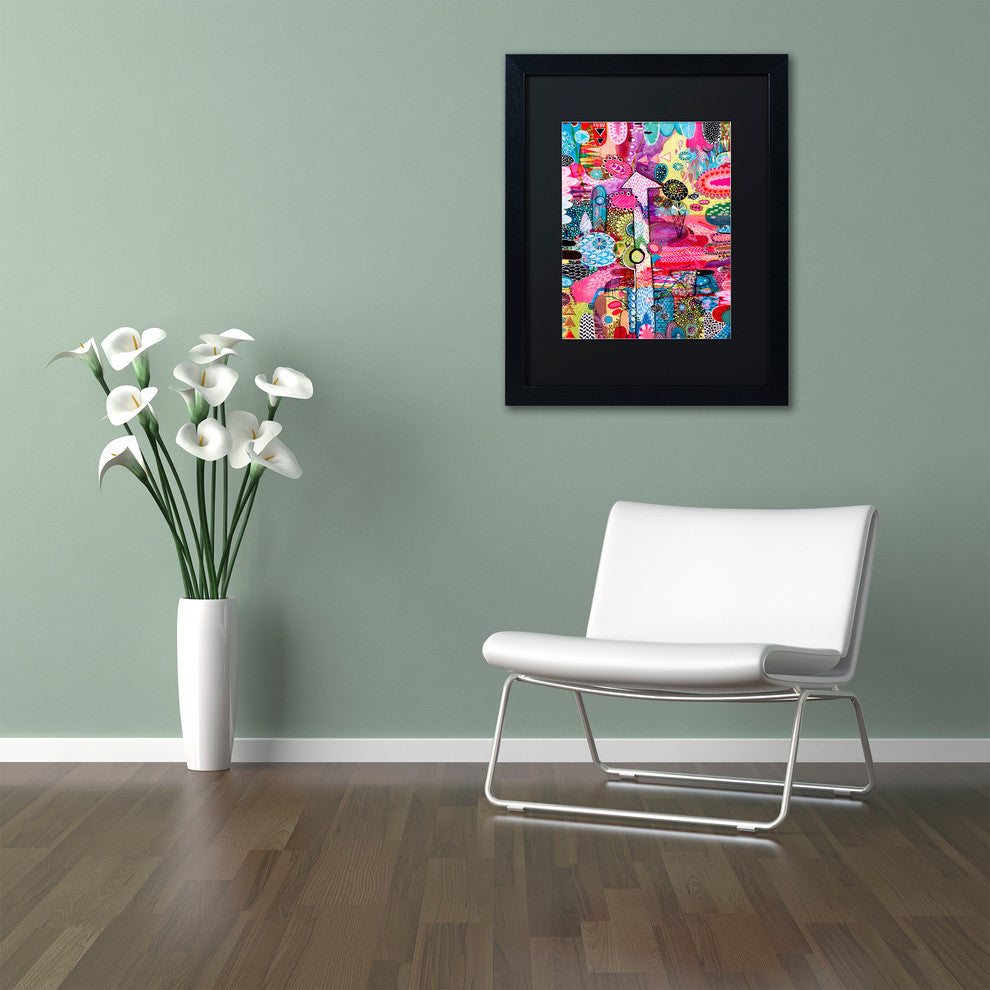 Hello Angel 'Up' Art, Black Frame, Black Mat, 20x16