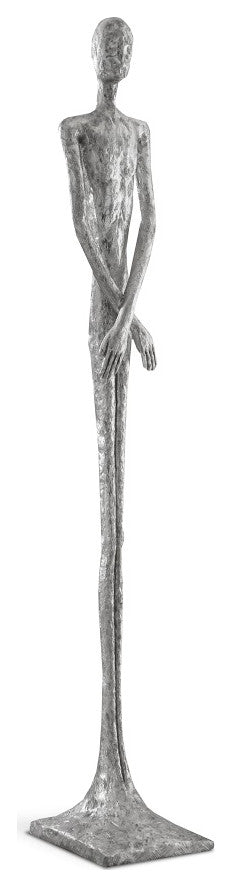 Skinny Male Sculpture, Silver Leaf