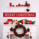 45.75" Enameled Metal "MERRY CHRISTMAS" Wall Sign