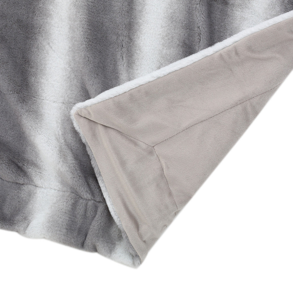 Tuscan Faux Fur Throw Blanket, Flint