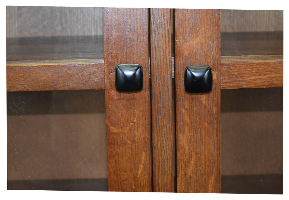 Mission Quarter Sawn White Oak China Cabinet, Golden Brown