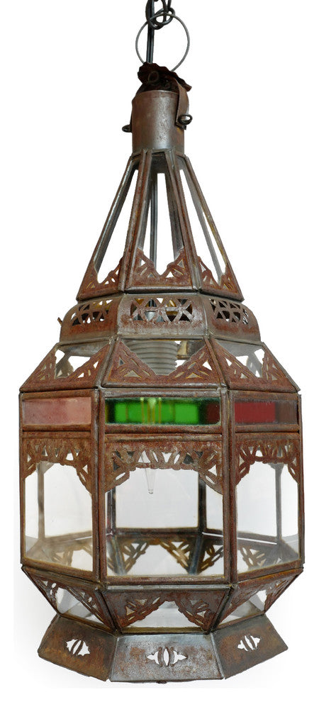 Multi Color Glass Moroccan Lantern