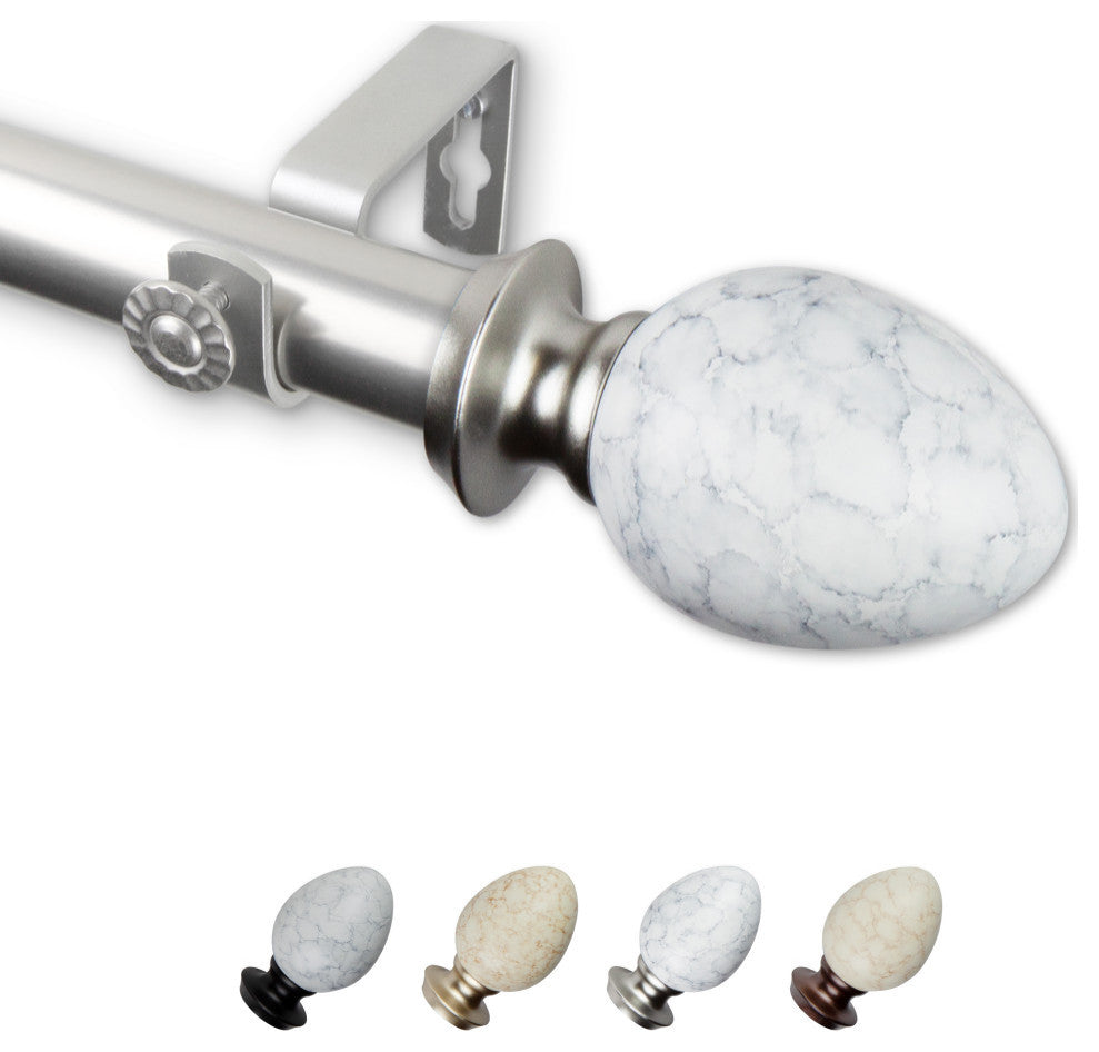 Afra 1" Curtain Rod, Satin Nickel, 120-170"