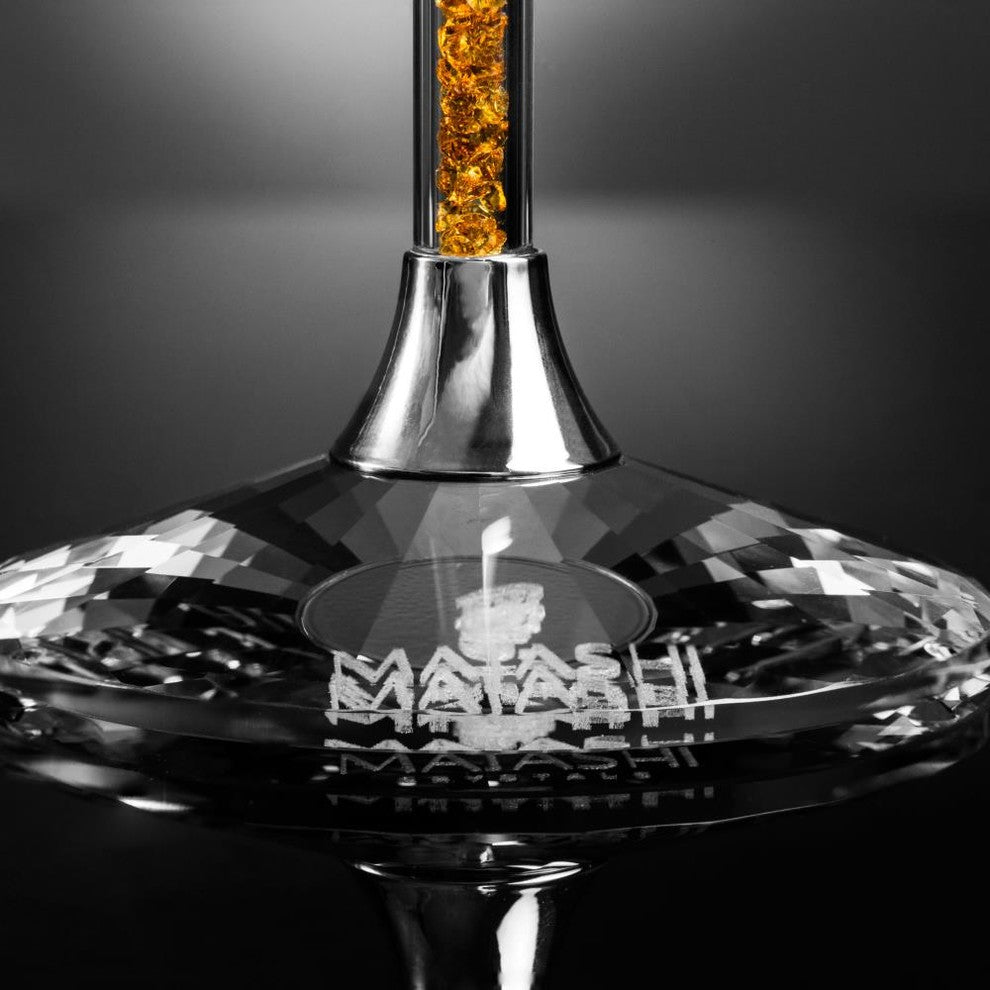 Set of 2 - 8 oz. Crystal Champagne Glasses Flutes w/ Elegant Crystal Filled Stem