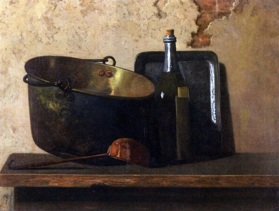 John Frederick Peto Wine and Brass Stewing Kettle Wall Decal