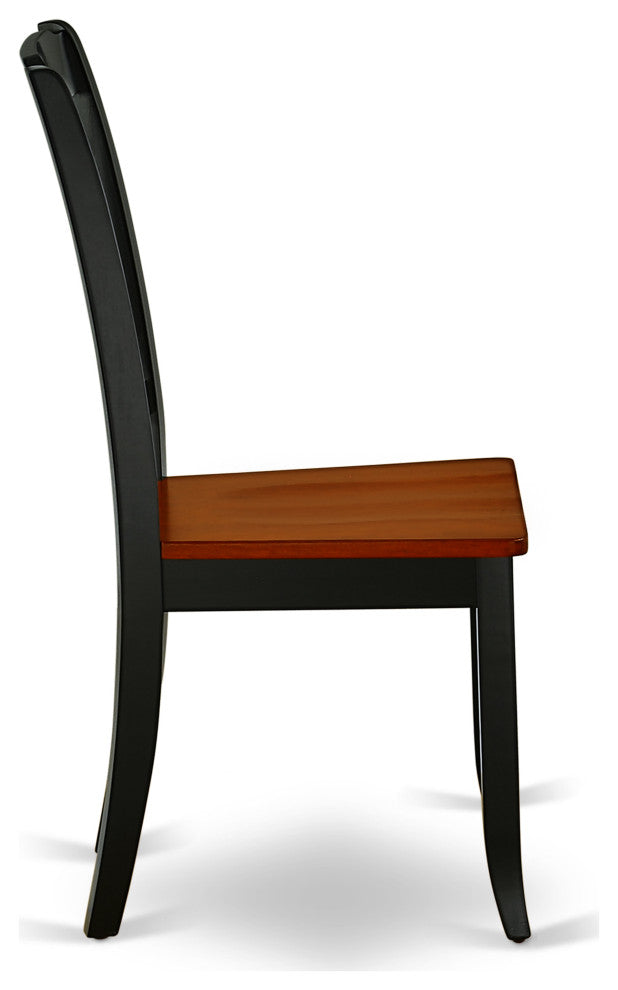 Hlda5-Bch-W 5Pc Round 42"Table And 4 Vertical Slatted Chairs