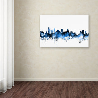 Michael Tompsett 'Baltimore MD Skyline White' Canvas Art, 30x47