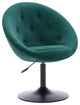 Button Tufted Swivel Velvet Papasan Chair, Atrovirens