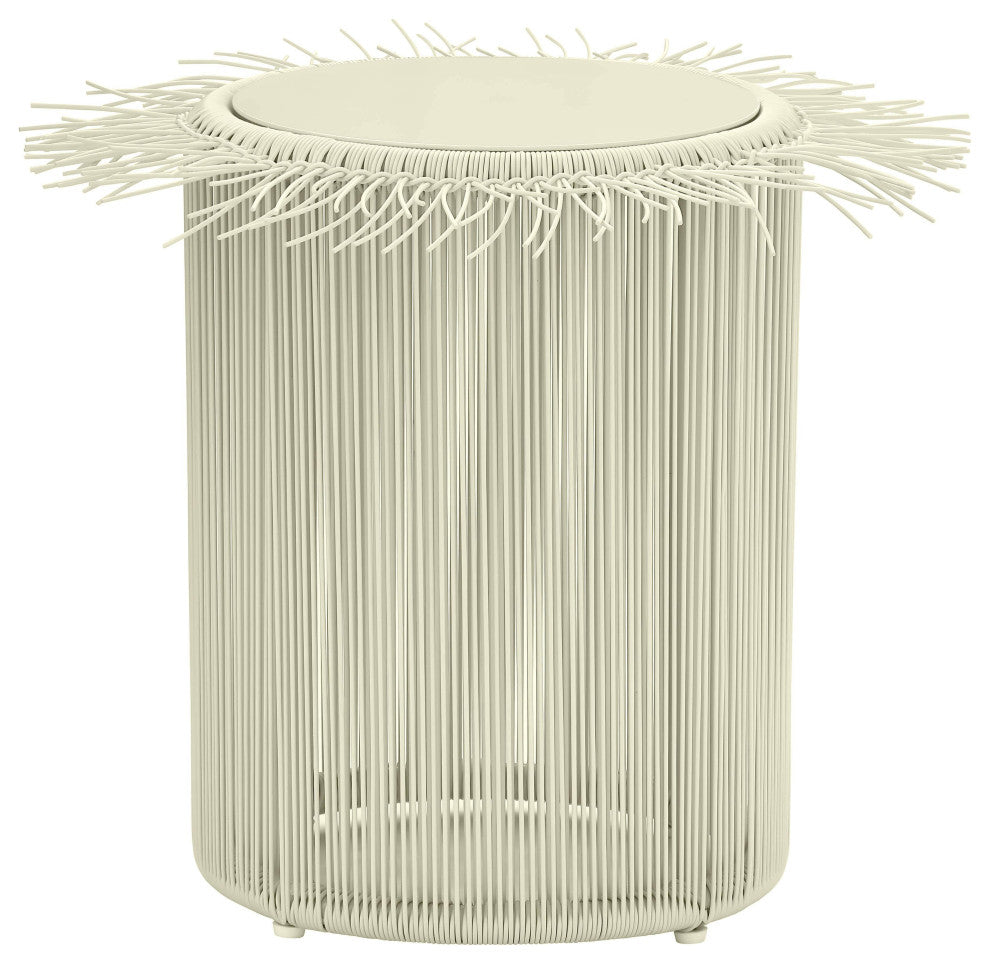 Rafa Outdoor Side Table, Cream