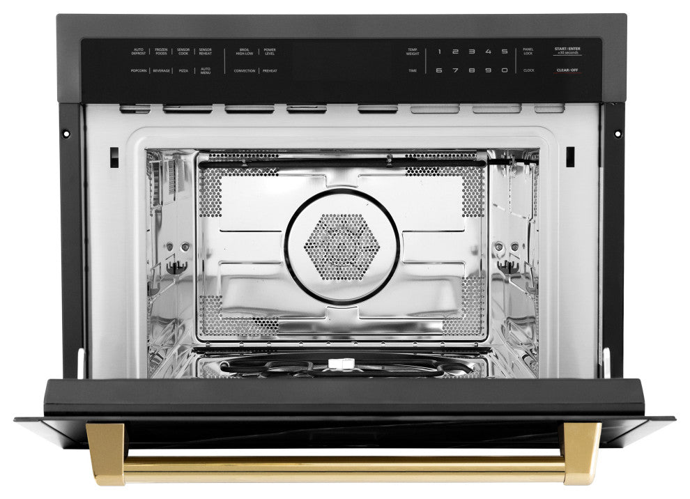 ZLINE 24" Microwave Oven, Black Stainless With Gold MWOZ-24-BS-G