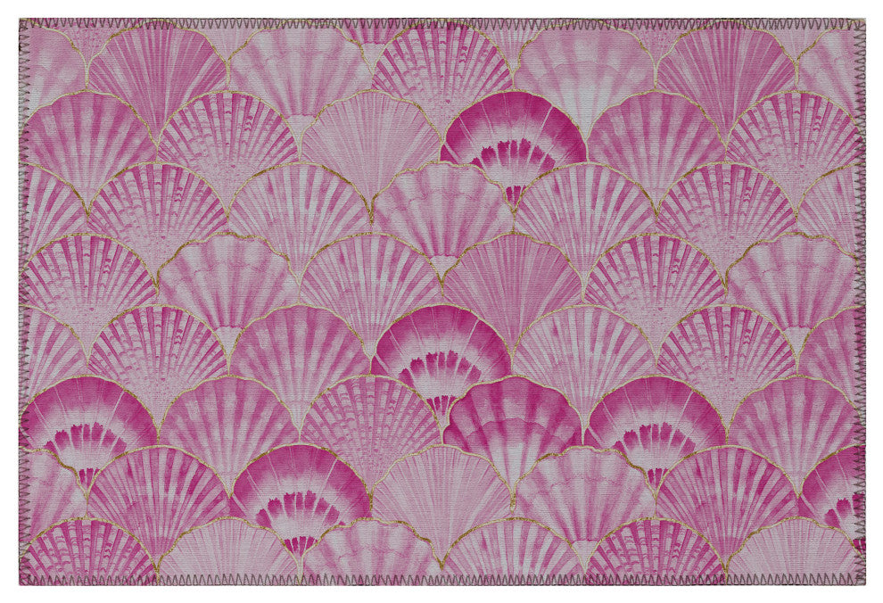 Indoor/Outdoor Seabreeze SZ2 Blush Machine Washable 1'8" x 2'6" Rug