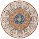 6??Round Orange Traditional Medallion Area Rug