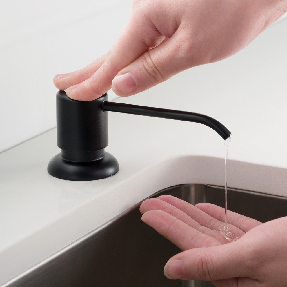 24" Undermount Stainless Steel Kitchen Sink, Pull-Down Faucet MB, Dispenser