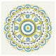 "Lakai Circle VI Blue and Yellow" Paper Print by Kathrine Lovell, 32"x32"