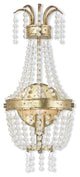 Wall Sconce With Clear Crystals, Hand Applied Winter Gold