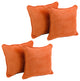 18" Double-Corded Microsuede Square Throw Pillows Set of 4, Tangerine Dream