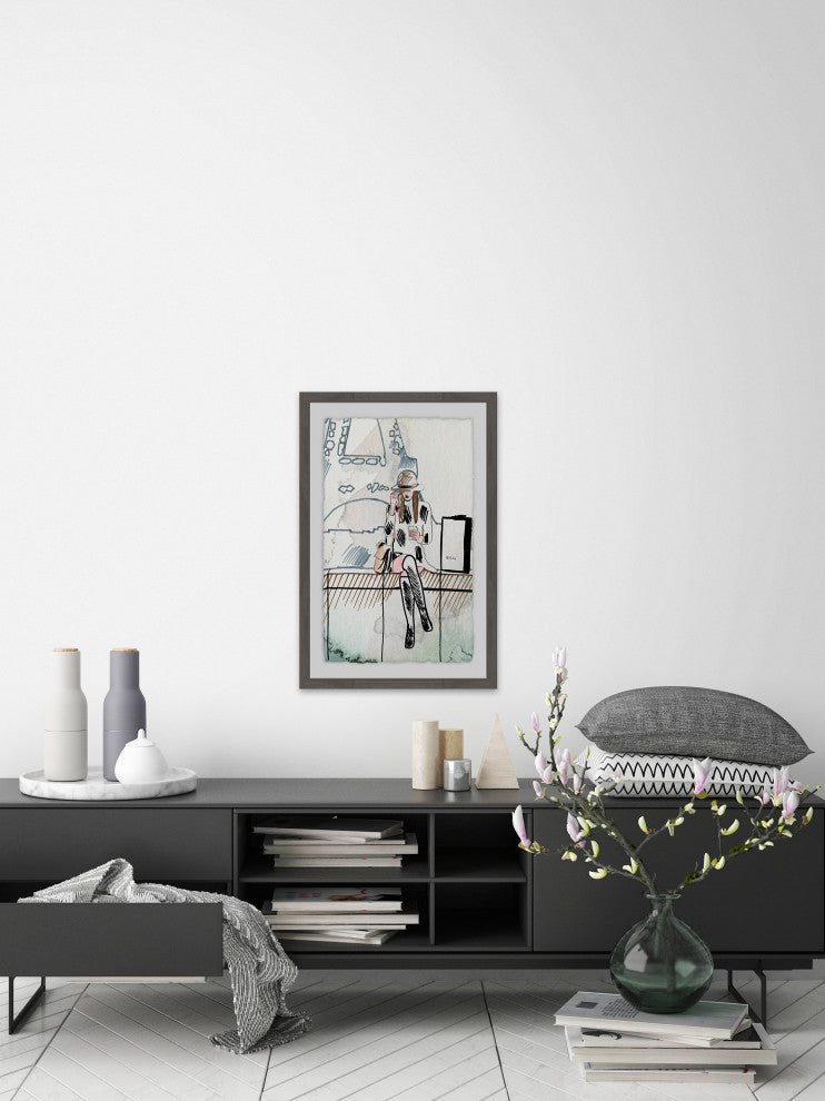 "Chillin'' at Paris" Framed Painting Print, 24"x36"