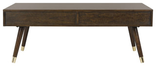 Safavieh Levinson Gold Cap Coffee Table, Brown