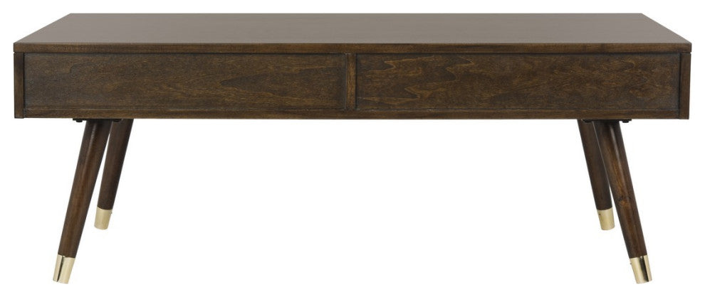 Safavieh Levinson Gold Cap Coffee Table, Brown