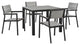 Maine 5 Piece Outdoor Patio Dining Set, Brown Gray