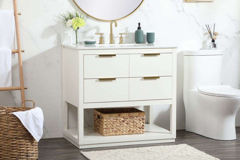 Elegant Decor Larkin Bathroom Vanity White