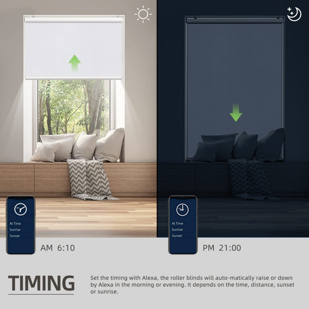 White Motorized Blackout Roller Shades