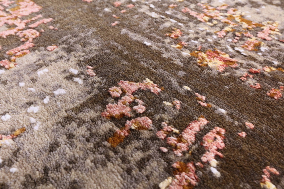 Handmade Modern Wool and Silk Rug 9' 0" X 12' 2" Q7134
