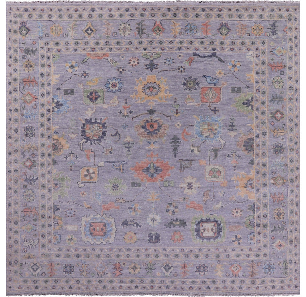12' Square Turkish Oushak Handmade Wool Rug - Q13344