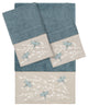 Linum Home Textiles Turkish Cotton Braelyn 3-Piece Embellished Towel Set, Teal
