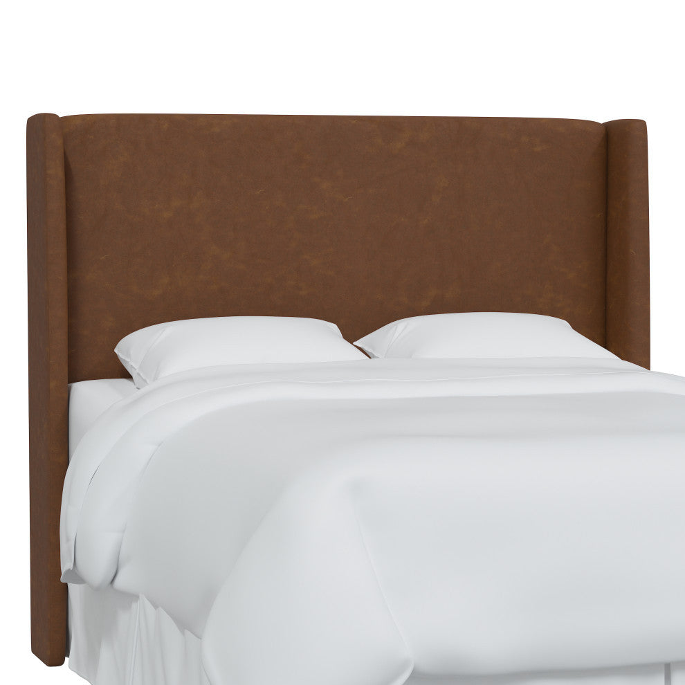 Full Wingback Headboard, Sonoran Saddle Brown