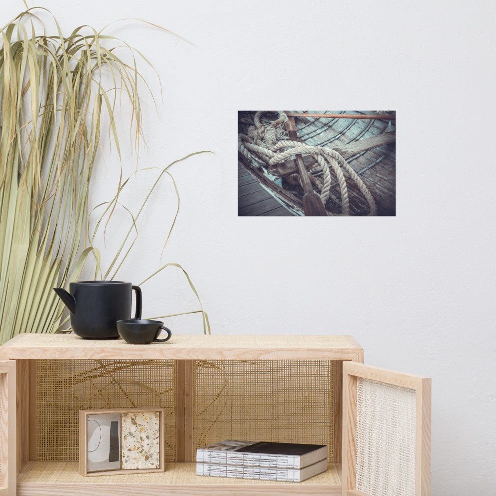 Vintage Boat Oars and Ropes Nautical Photo Loose Wall Art Prints, 12" X 18"
