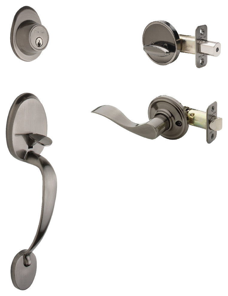 Active Handle Set, Waverlie Lever Interior Trim, Antique Nickel