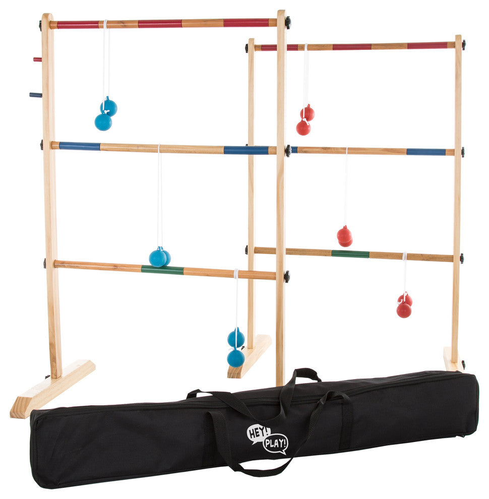 Double Wooden Ladder Toss with 6 Bolas by Hey! Play!