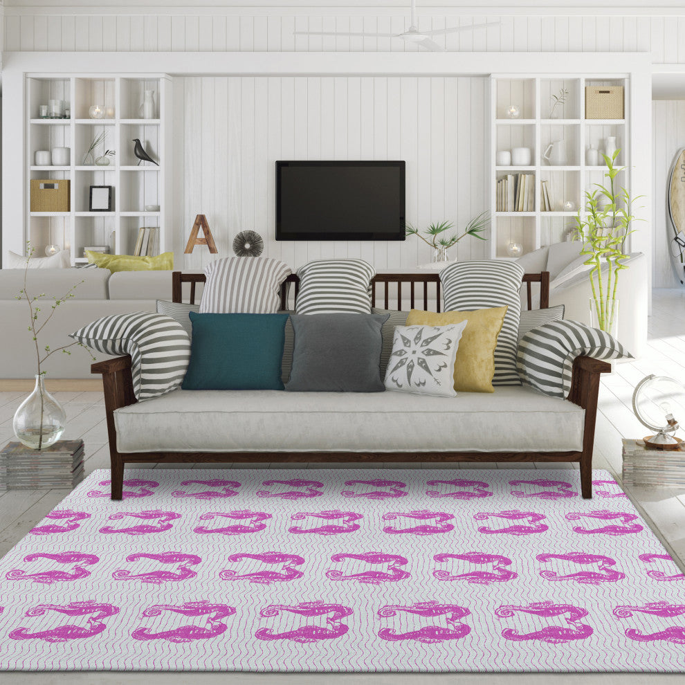 Indoor/Outdoor Seabreeze SZ15 Flamingo Machine Washable 3' x 5' Rug