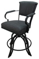 Miami Counter 26" or 30" Metal Bar Stool - A Base, Gray Vinyl, Black, 30"