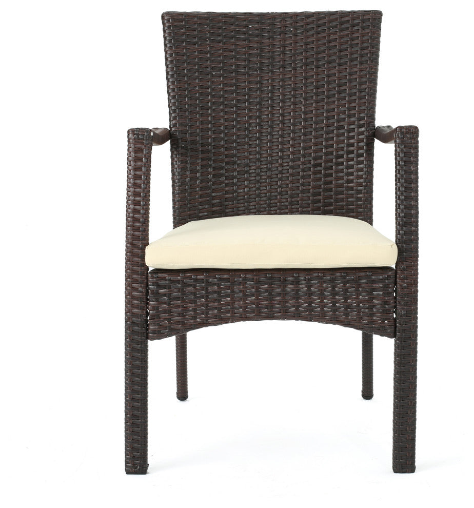 GDF Studio Castlelake Outdoor 7-Piece Dining Set with Acacia Wood Table