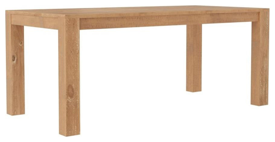 Alpine Furniture Aiden Wood Fixed Top Dining Table in Weathered Natural (Brown)