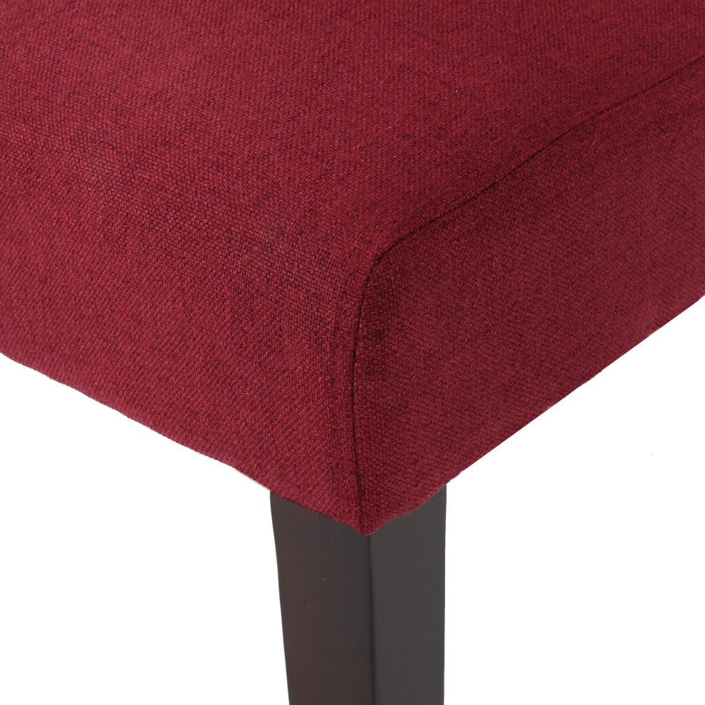 GDF Studio Blaine Tufted Wing Back Dining Chairs, Set of 2, Deep Red, Fabric