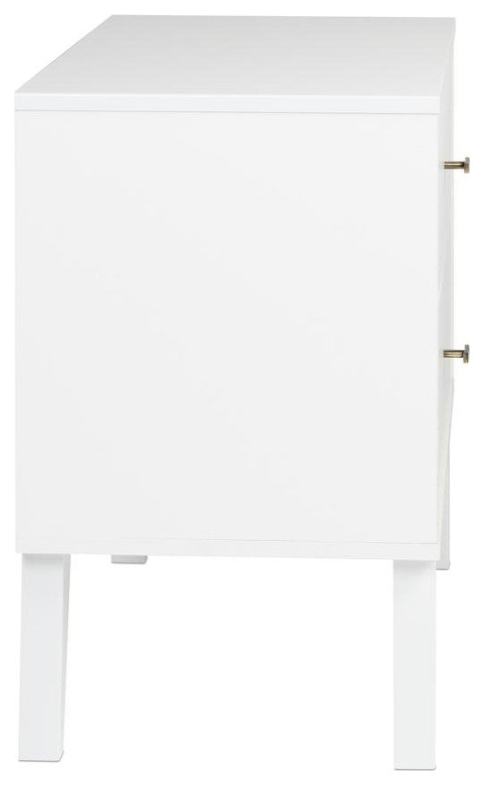 Milo Mid Century Modern  2-drawer Nightstand, White