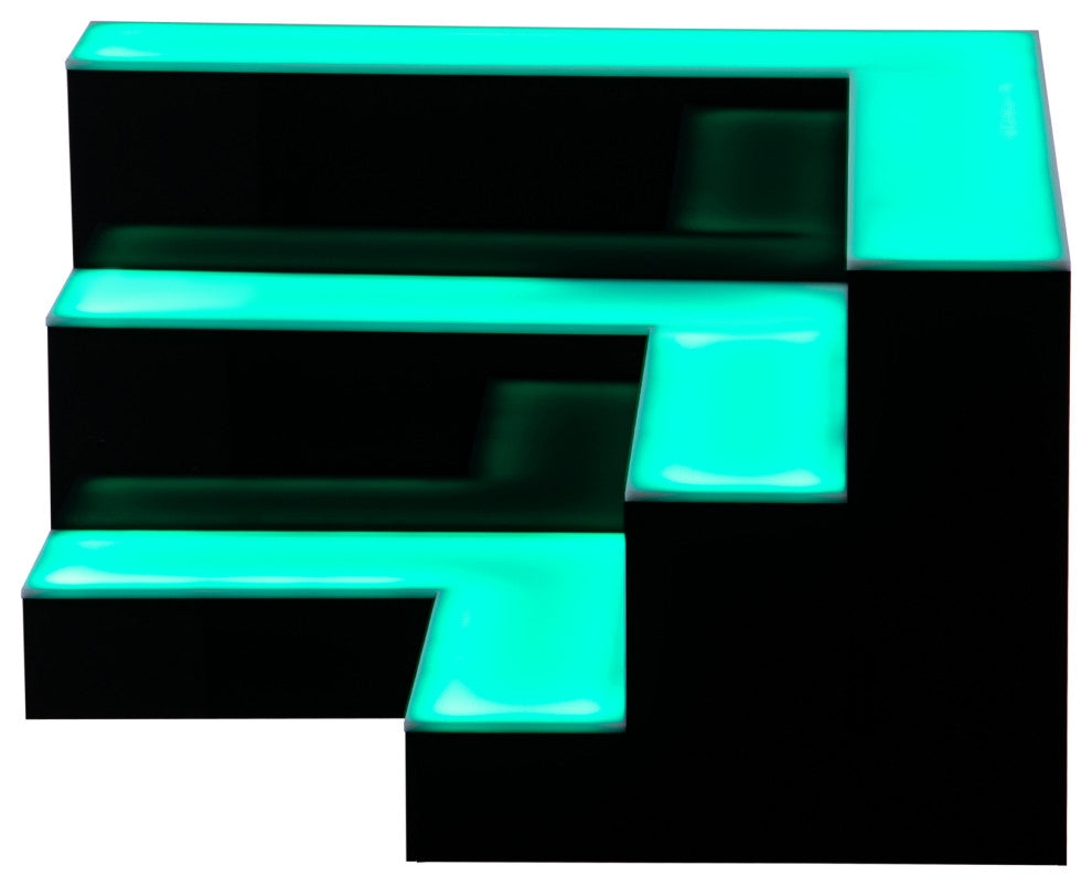 VEVOR Corner LED Liquor Bottle Display Shelf Lighted Glowing Shelf 20" 3-Step