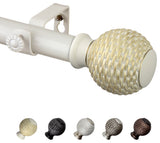 Wicker 1" Curtain Rod, White, 120-170"