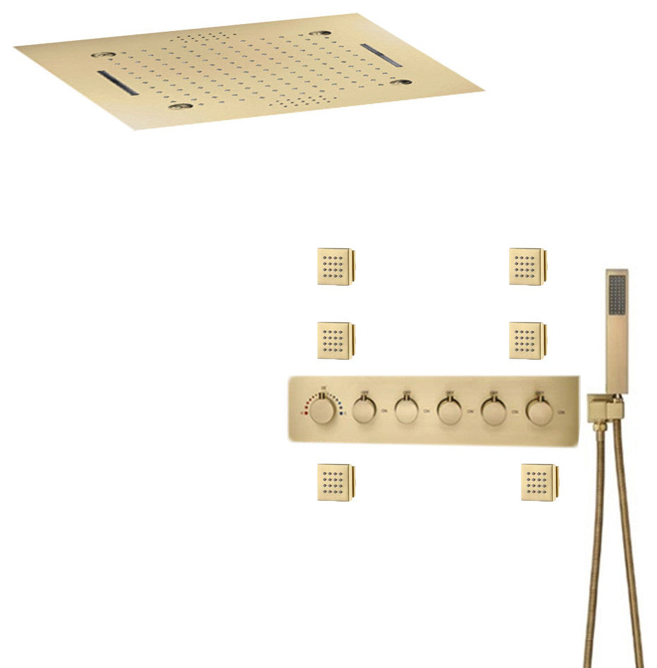 Led Musical Shower System With Hand Shower, Style 2 - Phone Control